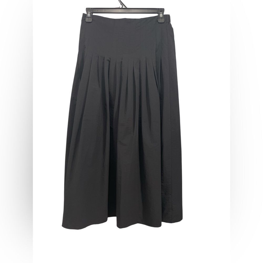 MABLE Anthropologie Pleated Midi Elegant Black Women's Skirt size S